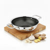 Esspy Tri-Ply Stainless Steel Kadai, Stainless Steel Kadai for Cooking, Triply Kadhai | Metal Spatula Friendly | Induction & Gas Stove Compatible | Reverted Sturdy Handle | Scratch-Resistant | Honeycomb Pattern
