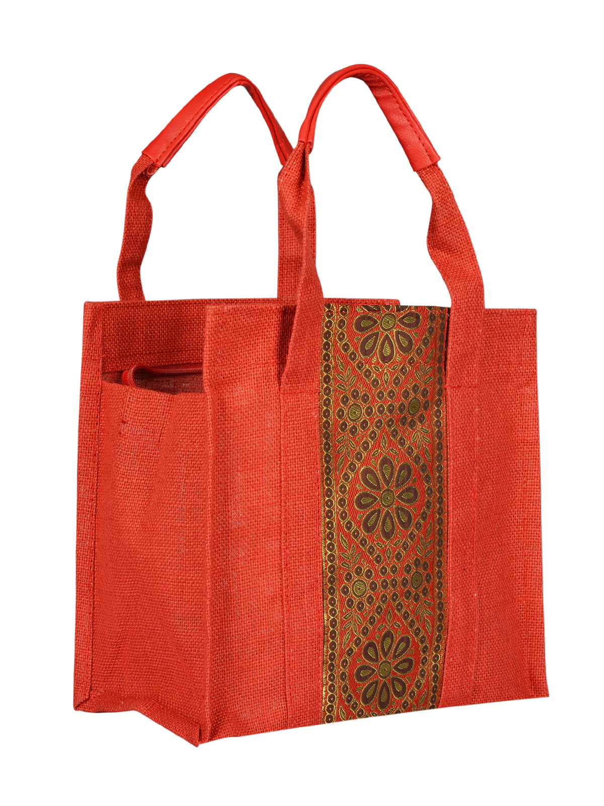 Jute Cottage Vertical Lace Zipper Lunch Bag