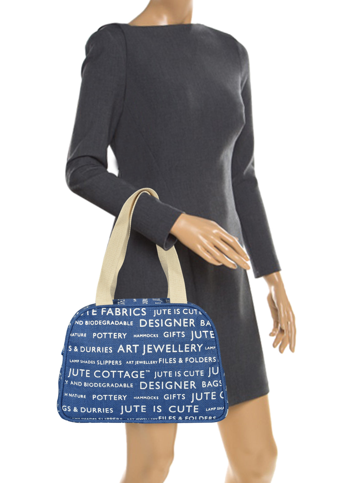 Jute Cottage Tape Handle Lunch Zipper (Jute Cottage Printed)
