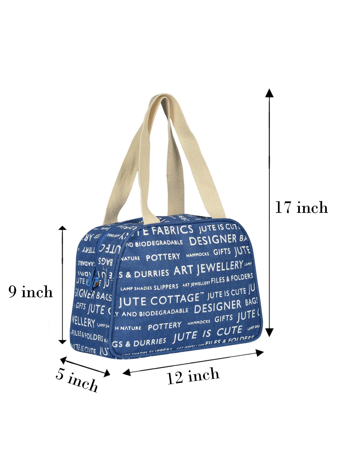 Jute Cottage Tape Handle Lunch Zipper (Jute Cottage Printed)
