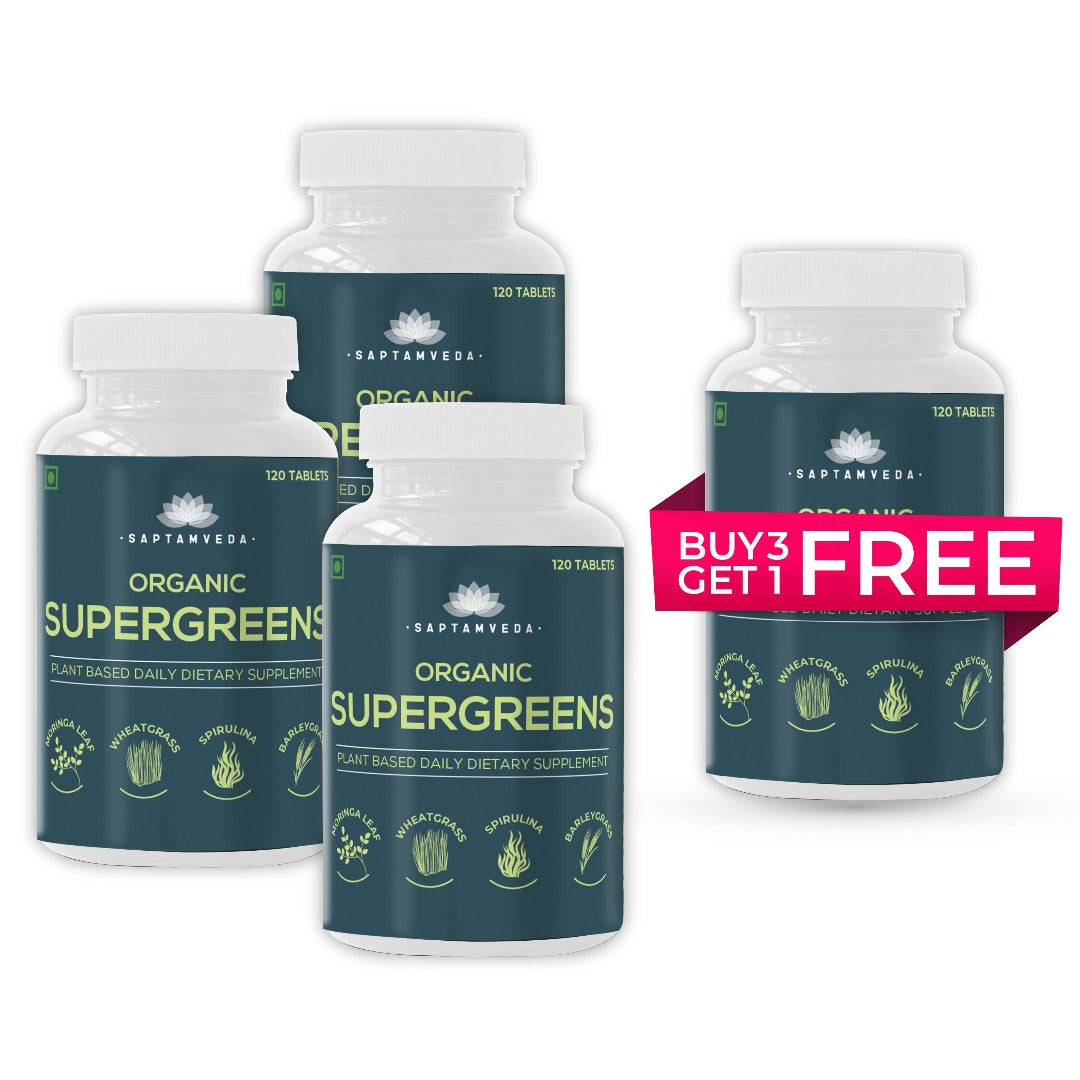 Saptamveda Organic Supergreens Tablets - 120 tabs
