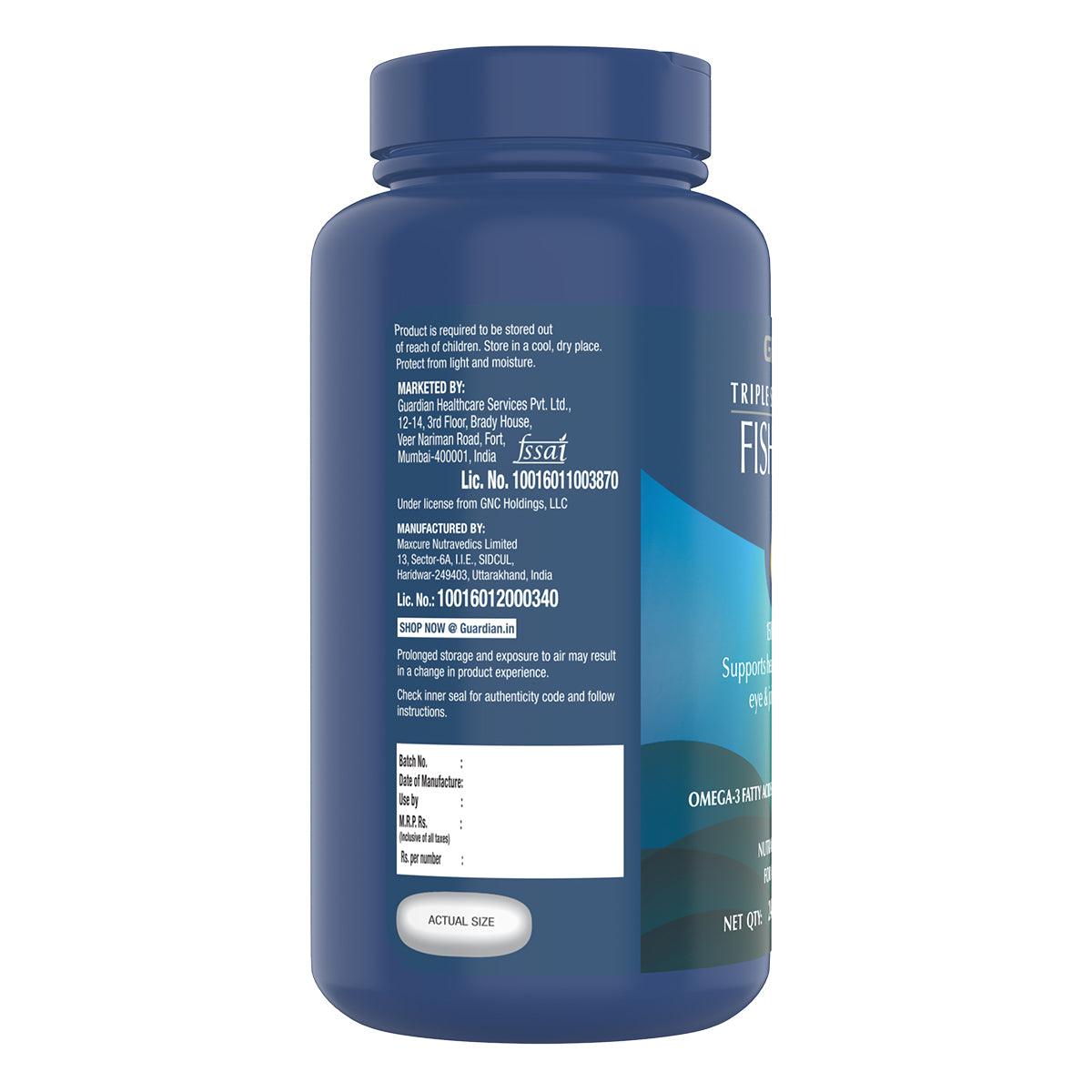 GNC Triple Strength Fish Oil Mini Omega 3 Capsules - DesiPick