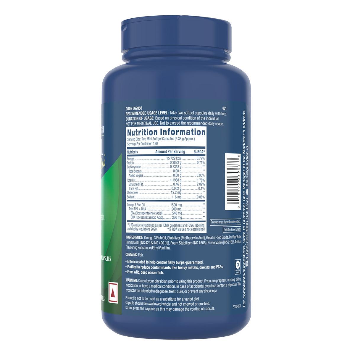 GNC Triple Strength Fish Oil Mini Omega 3 Capsules - DesiPick