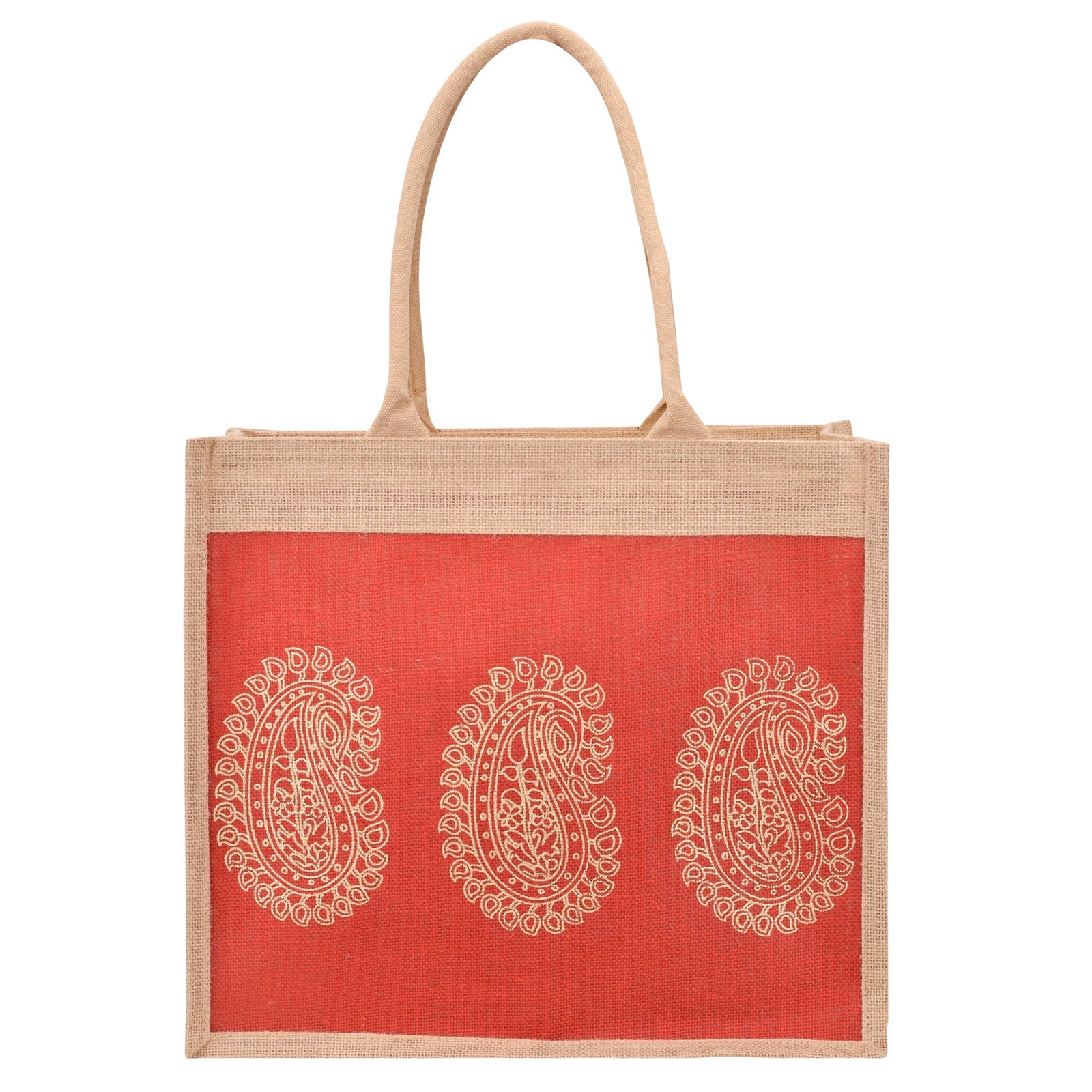 Jute Cottage 3 Mango Print Shopping Zipper 100% Genuine Jute