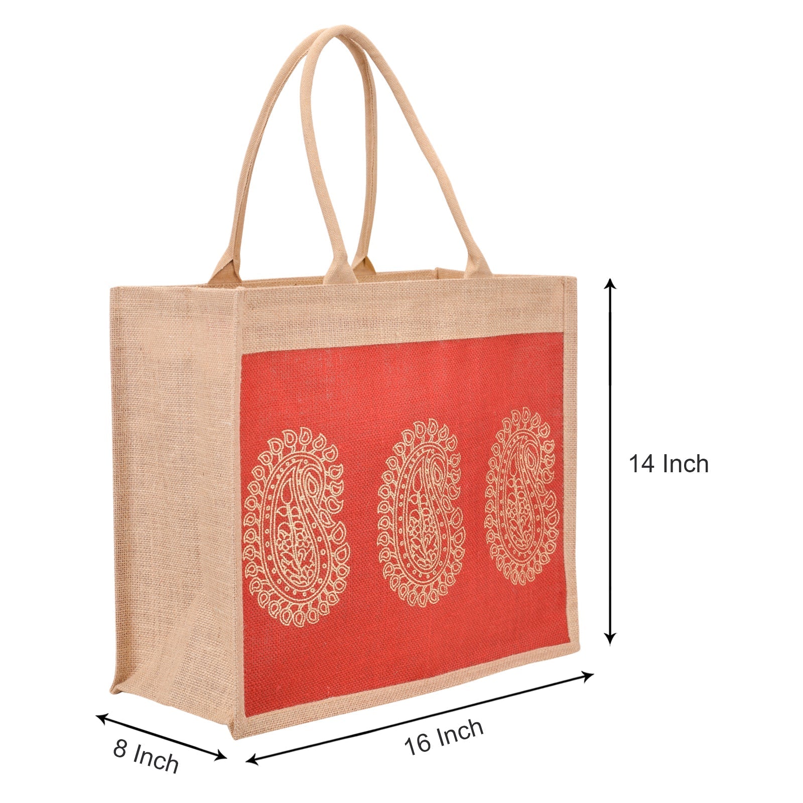 Jute Cottage 3 Mango Print Shopping Zipper 100% Genuine Jute