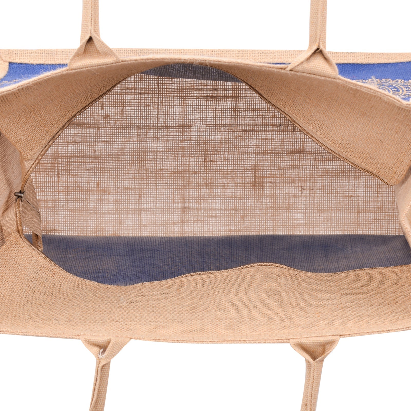 Jute Cottage 3 Mango Print Shopping Zipper 100% Genuine Jute