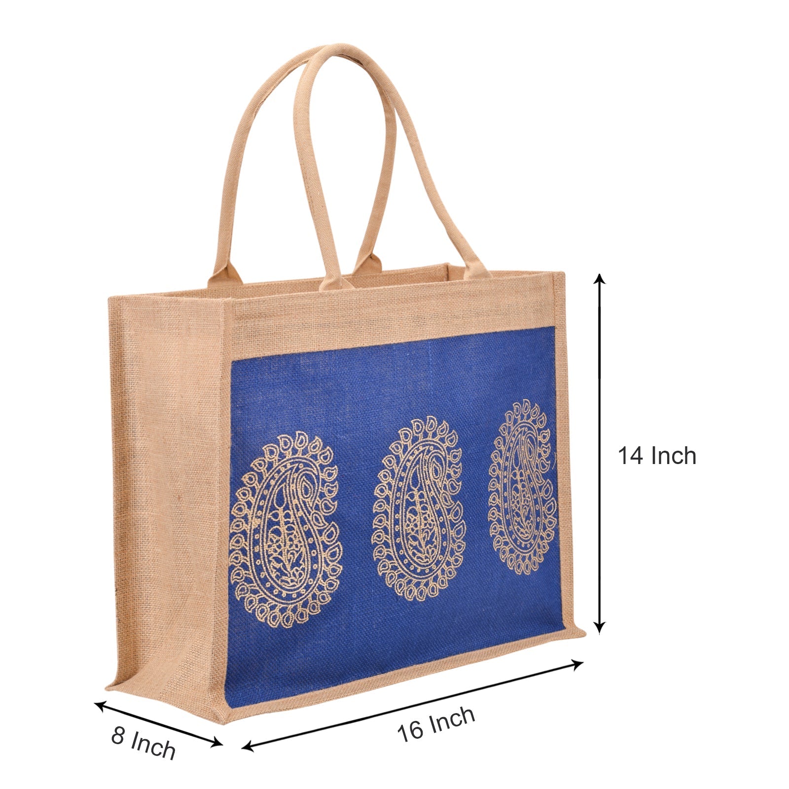 Jute Cottage 3 Mango Print Shopping Zipper 100% Genuine Jute