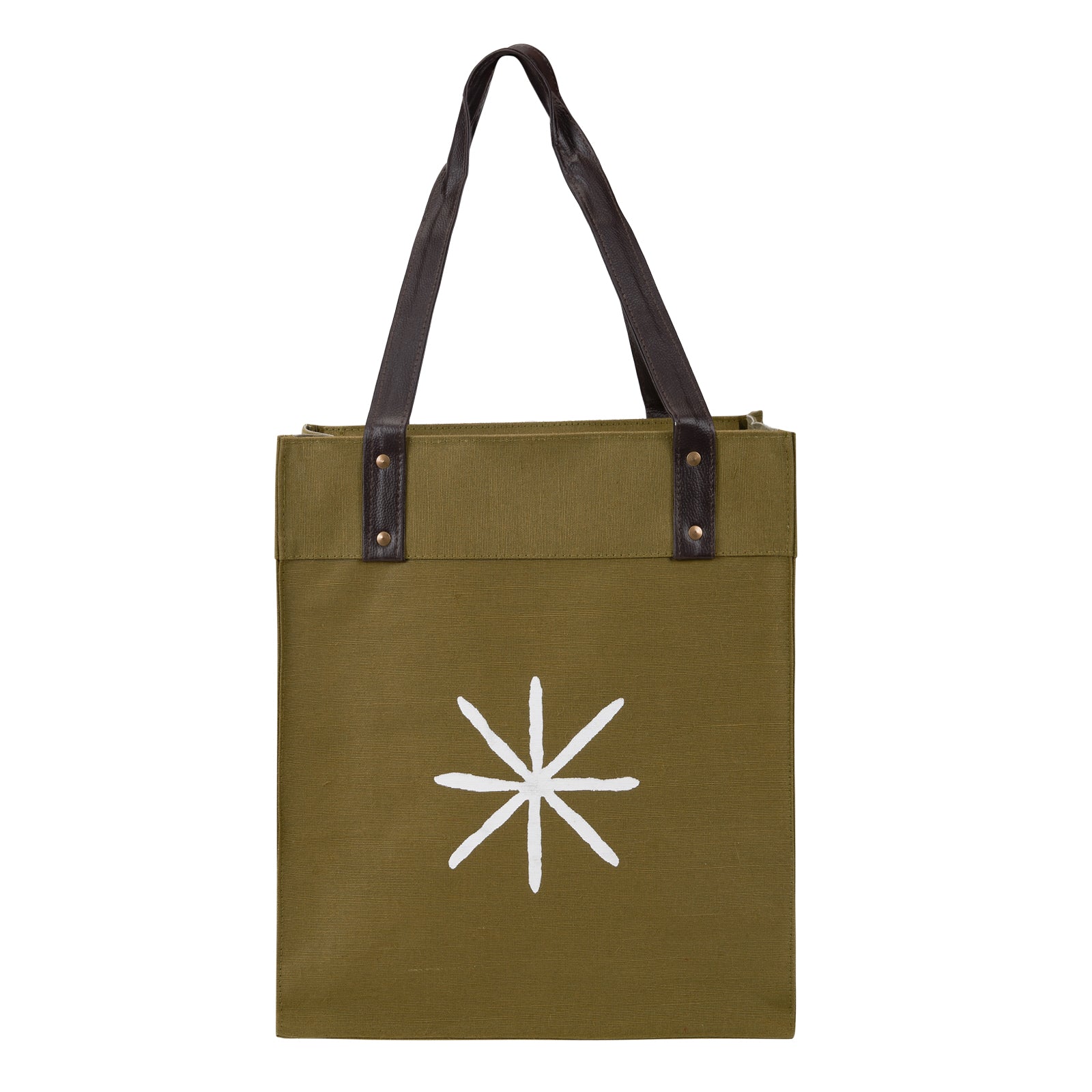 Jute Cottage Juco Pu Handle Zipper Shopping Bag With Bottom Board