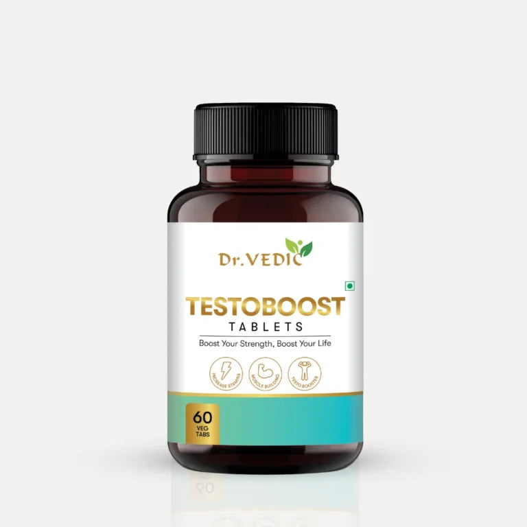 Dr. Vedic Testoboost Tablets - 60 Veg Tabs - DesiPick