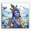 Paint Waint Shree Krishna Playing Flute Surrounded by Nature Janmasthami