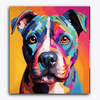 Paint Waint Pitbull Dog Colorful Portrait