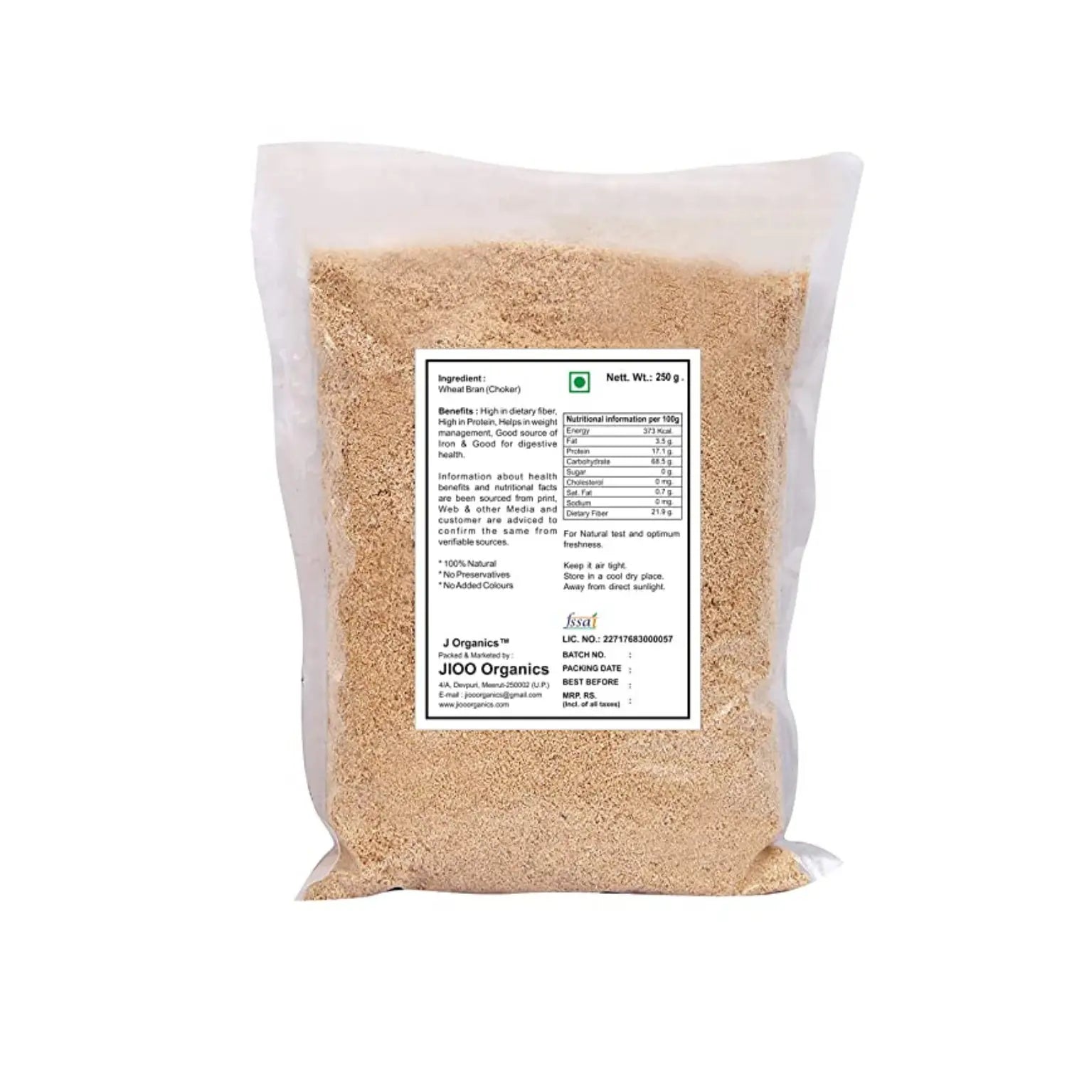 Jioo Organics Wheat Bran (Choker) Powder - 250 gms