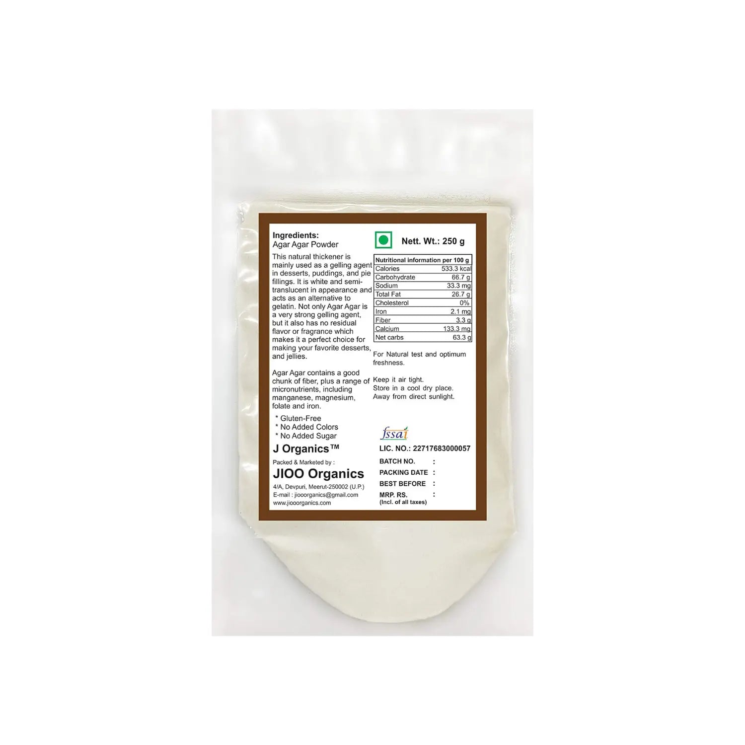 Jioo Organics Agar Agar Powder - 250 gms