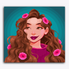Paint Waint Girl with Flowers in Hair