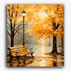 Paint Waint Autumn Season Bench Tree