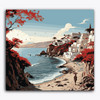 Paint Waint Bohemian Santorini Red Beach On White Background