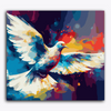 Paint Waint Pigeon Flying Colourful Background