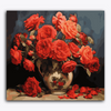 Paint Waint Red Flowers in Vase