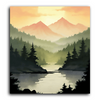 Paint Waint Mountains Sunset with River