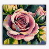 Paint Waint Pink Rose Surrounded by Green Leaves
