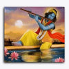 Paint Waint Shree Krishna Playing Flute During Sunset Janmasthami