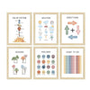 ArtX Paper Educational-02 Solar System Weather Directions Seasons Framed Wall Posters Set of 6