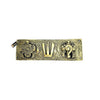 Two Moustaches Brass Shankh Chakra Namah Wall Hanging Antique White