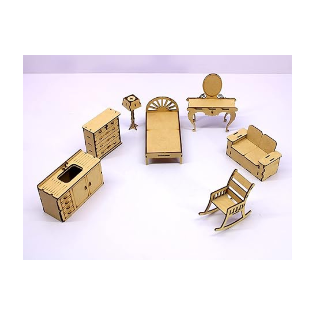 StonKraft Wooden Doll House Dollhouse 3D Puzzle Construction Toy Modeling Kit