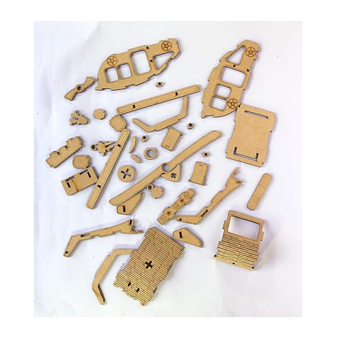 StonKraft Helicopter 3D Puzzle for 14 Years and Up Brown