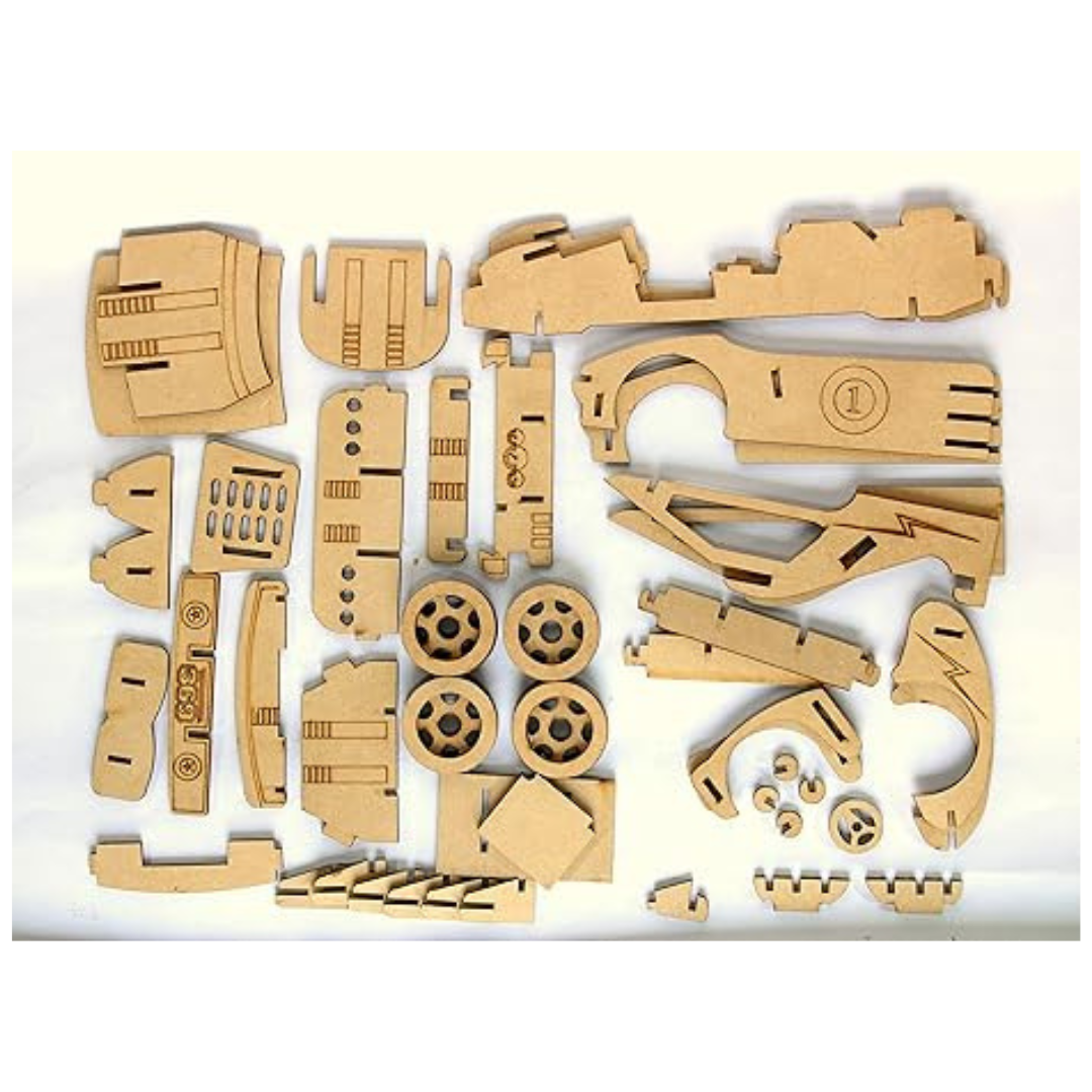 StonKraft Wooden 3-D Puzzle of Sports car DIY built your own car for school Project