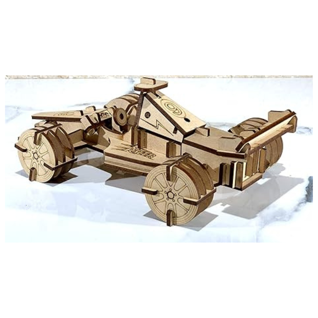 StonKraft 3D Wooden Puzzle Racing Car Formula 1 Wooden DIY Construction Toy Modeling Kit