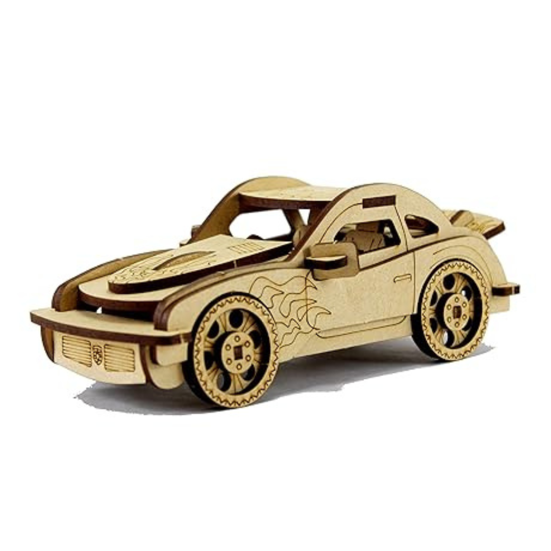 StonKraft 3D Wooden Puzzle Car Wooden DIY Kit Build Your own Construction Toy Modeling Kit