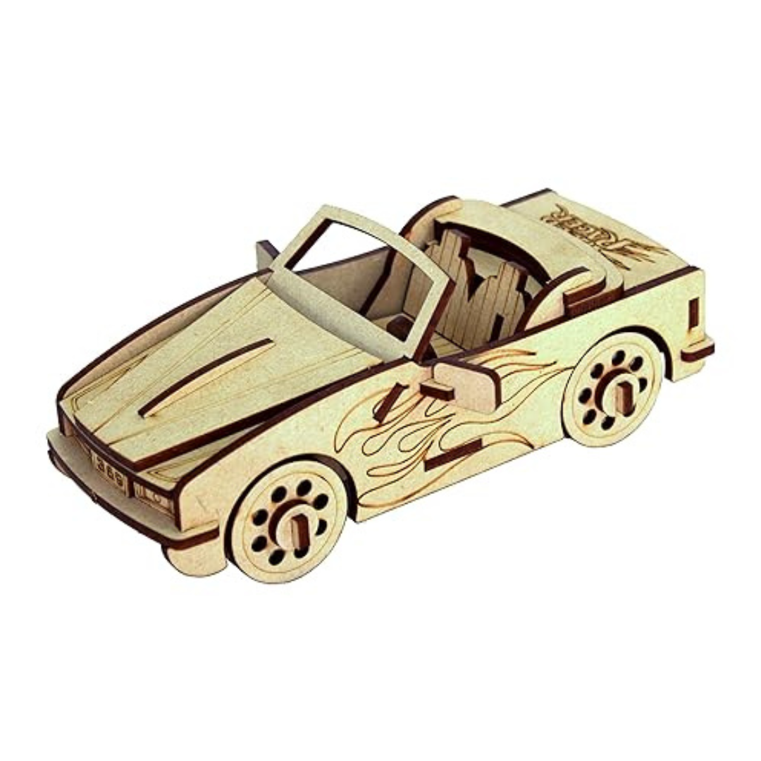 StonKraft 3D Wooden Puzzle Car Wooden DIY Kit Build Your own Construction Toy Modeling Kit MDF Toys Car
