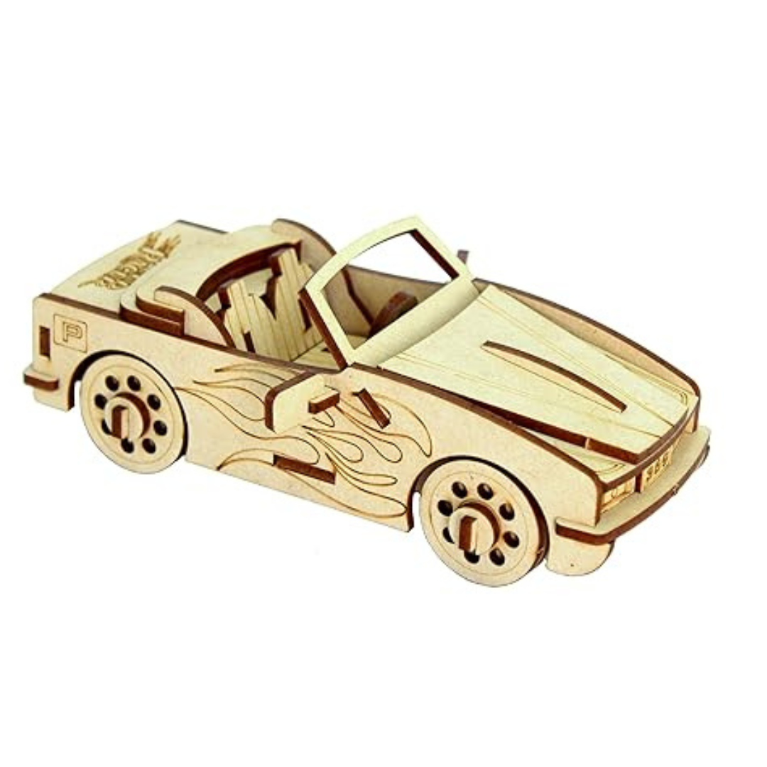 StonKraft 3D Wooden Puzzle Car Wooden DIY Kit Build Your own Construction Toy Modeling Kit MDF Toys Car
