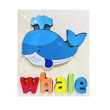 Smoneo Handcrafted 3D Wooden Jigsaw Puzzle Pre Education Alphabet & Number Learning Water Animals