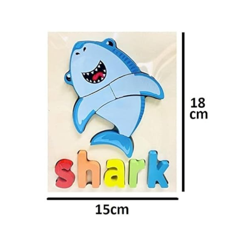 Smoneo Handcrafted 3D Wooden Jigsaw Puzzle Pre Education Alphabet & Number Learning Water Animals