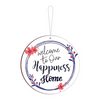 Blue Finch Welcome To Our Happiness Home Decor Sign Wooden Front Door Decor Welcome Door Hanging