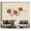 DSH Crafting Your Curiosity Metal Handcrafted Wall Sculpture Wall Art Multicolor 48.03 Inch S Flower Red