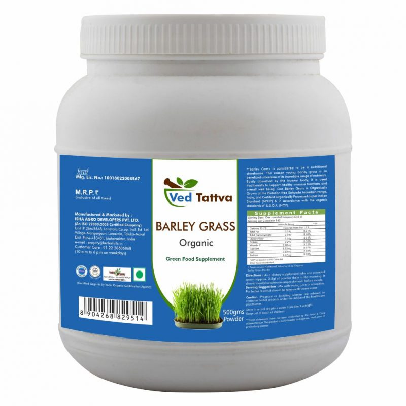 Ved Tattva Barley  Grass - 500 gms Powder Pack of 2