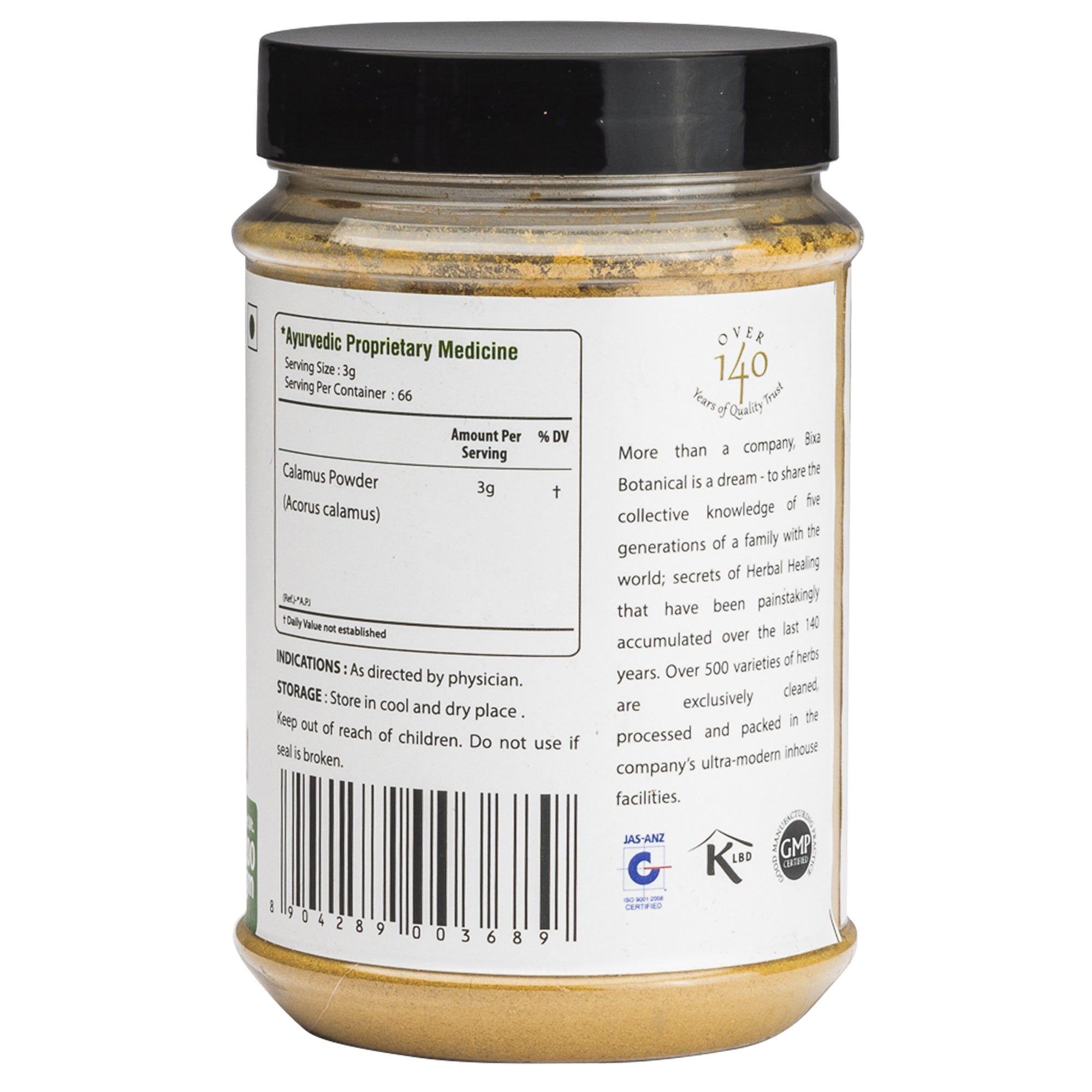 Bixa Botanical Vacha Root Powder Acorus Calamus - 200 gms - DesiPick
