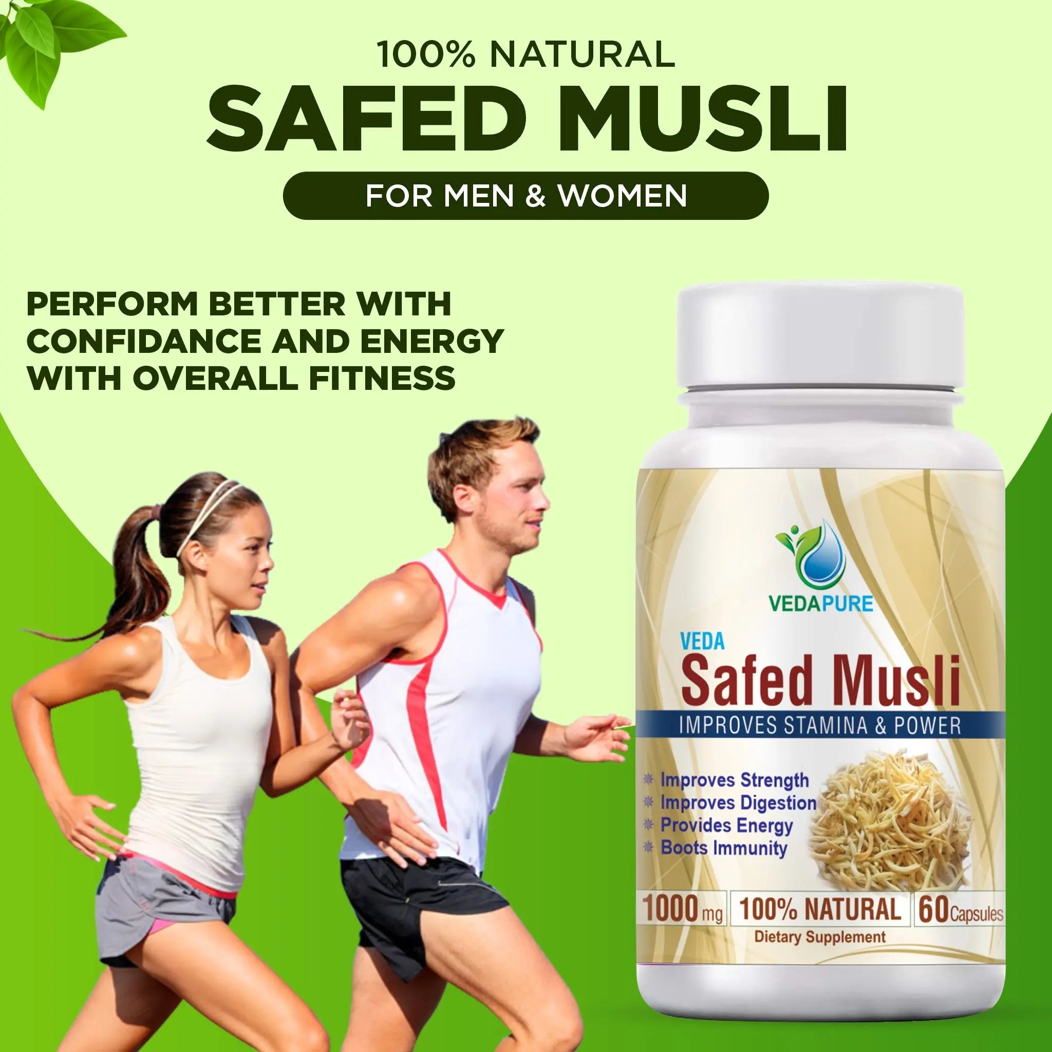 Vedapure Safed Musli For Strength- 60 tabs - DesiPick