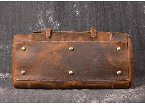 24 inch Buffalo Leather Duffle Bag with Shoes Compartment