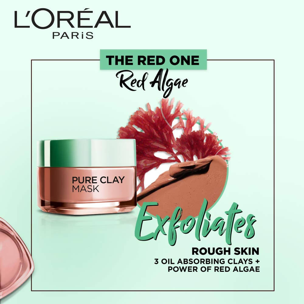 L'Oreal Paris Pure Clay Mask Exfoliate & Refine Pores - 50 gms