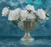 Paint Waint White Flowers in Blue