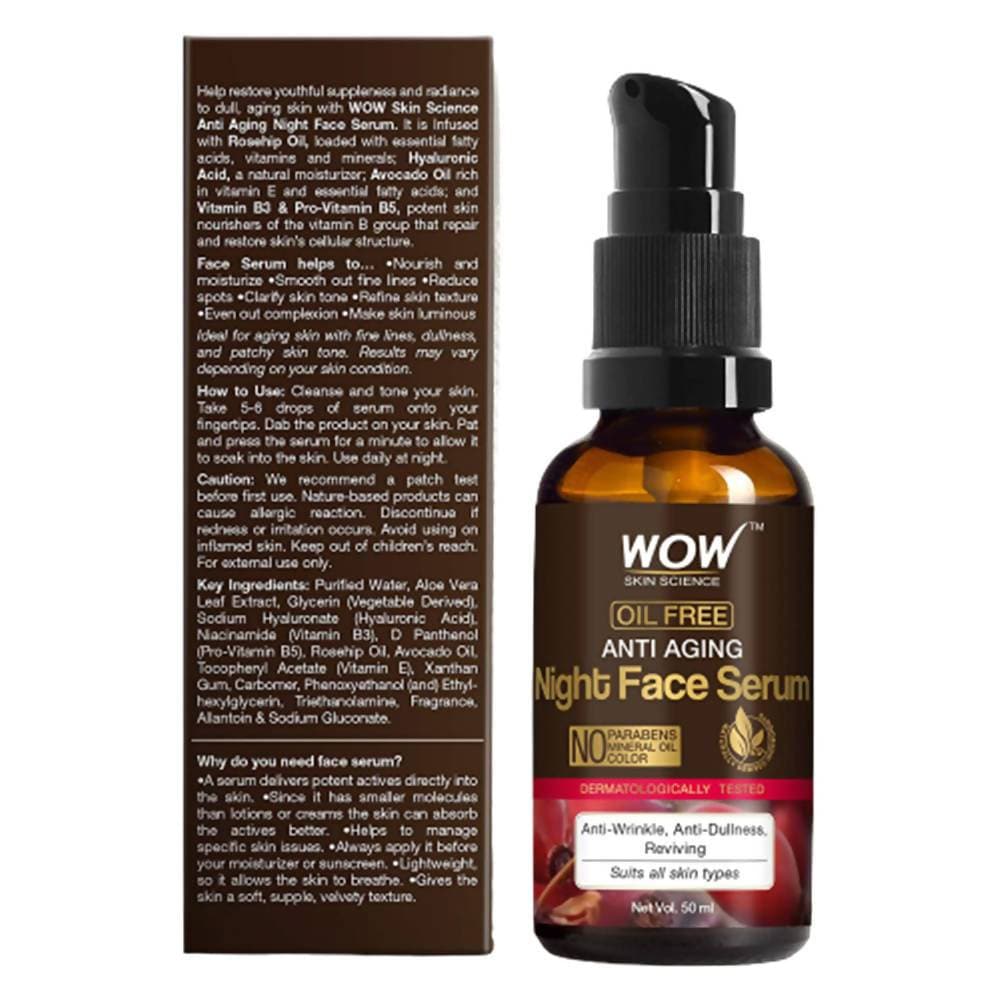 Wow Skin Science Oil Free Anti Aging Night Face Serum - 50 ml