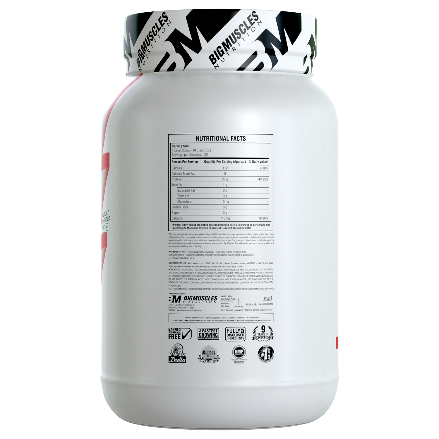 Bigmuscle Nutrition Zero Whey Protein - 2 lbs