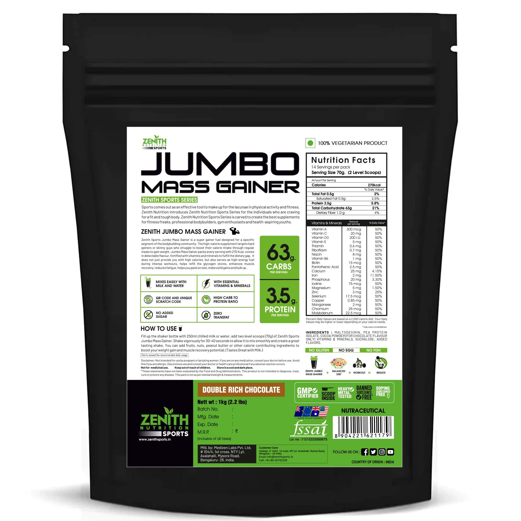 Zenith Sports Jumbo Mass Gainer