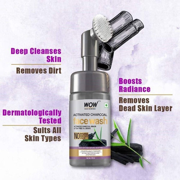 Wow Skin Science Charcoal Foaming Face Wash - 100 ml