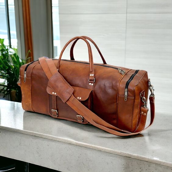 CraftShades Leather Duffle Bag – Premium Quality and Versatility