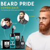 Luster Cosmetics Men's Grooming Combo Beard Oil, Face & Beard Wash, Hair Wax by Man Pride Brand Co